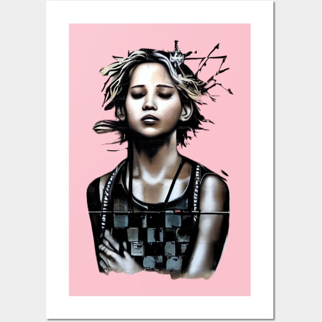 Street Mural Jennifer Lawrence Wall Art by WearablePSA